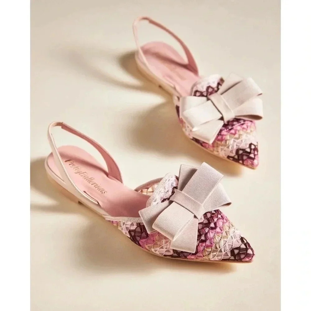 New Anthropologie Pretty Ballerinas Ella Ballet Flats Crochet Womens 7